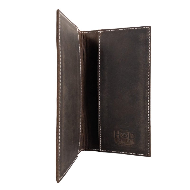 Hide & Drink, Checkbook Cover, Minimalist Organizer for Personal or Business Finances, Bill Holder, Full Grain Leather, Handmade, Bourbon Brown - Image 4